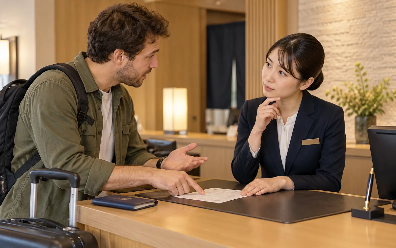 外国語でのチェックイン対応できるスタッフがいない